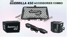 Fit For Royal Enfield Guerrilla 450 4 Pcs Accessories Combo Pack Black - SPAREZO